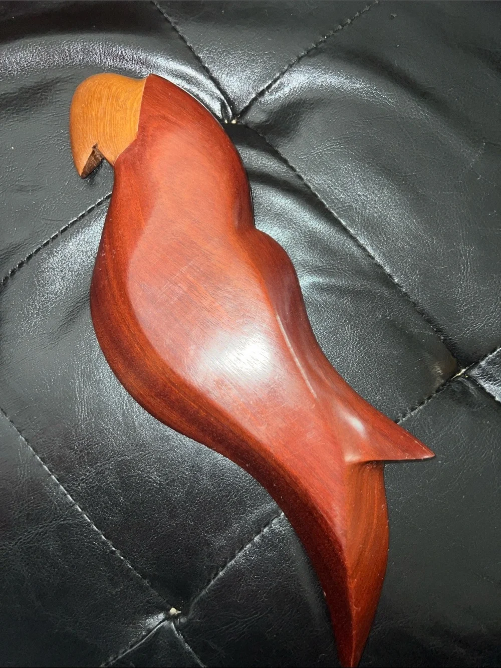 Handcrafted Wooden Parrot Vanity Tray in Mahogany stain